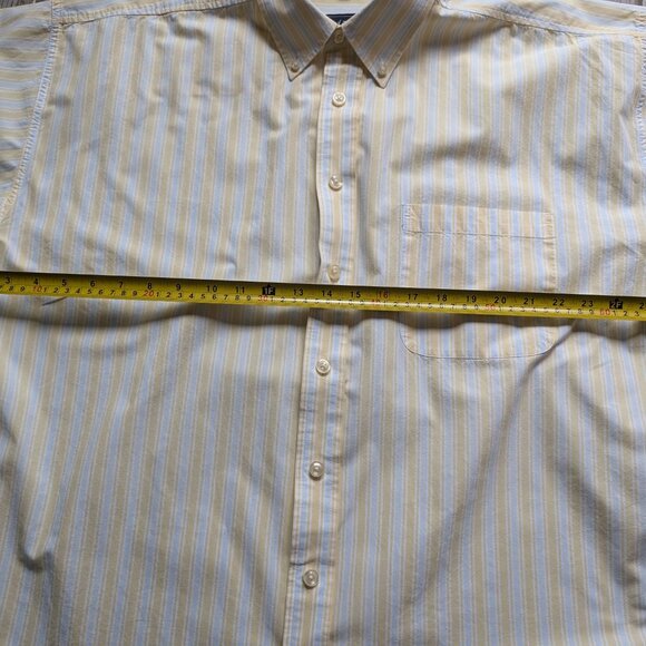 Izod Saltwater Cotton Classic 2XLT Button‑Down Short Sleeve Stripe Shirt - Picture 6 of 7